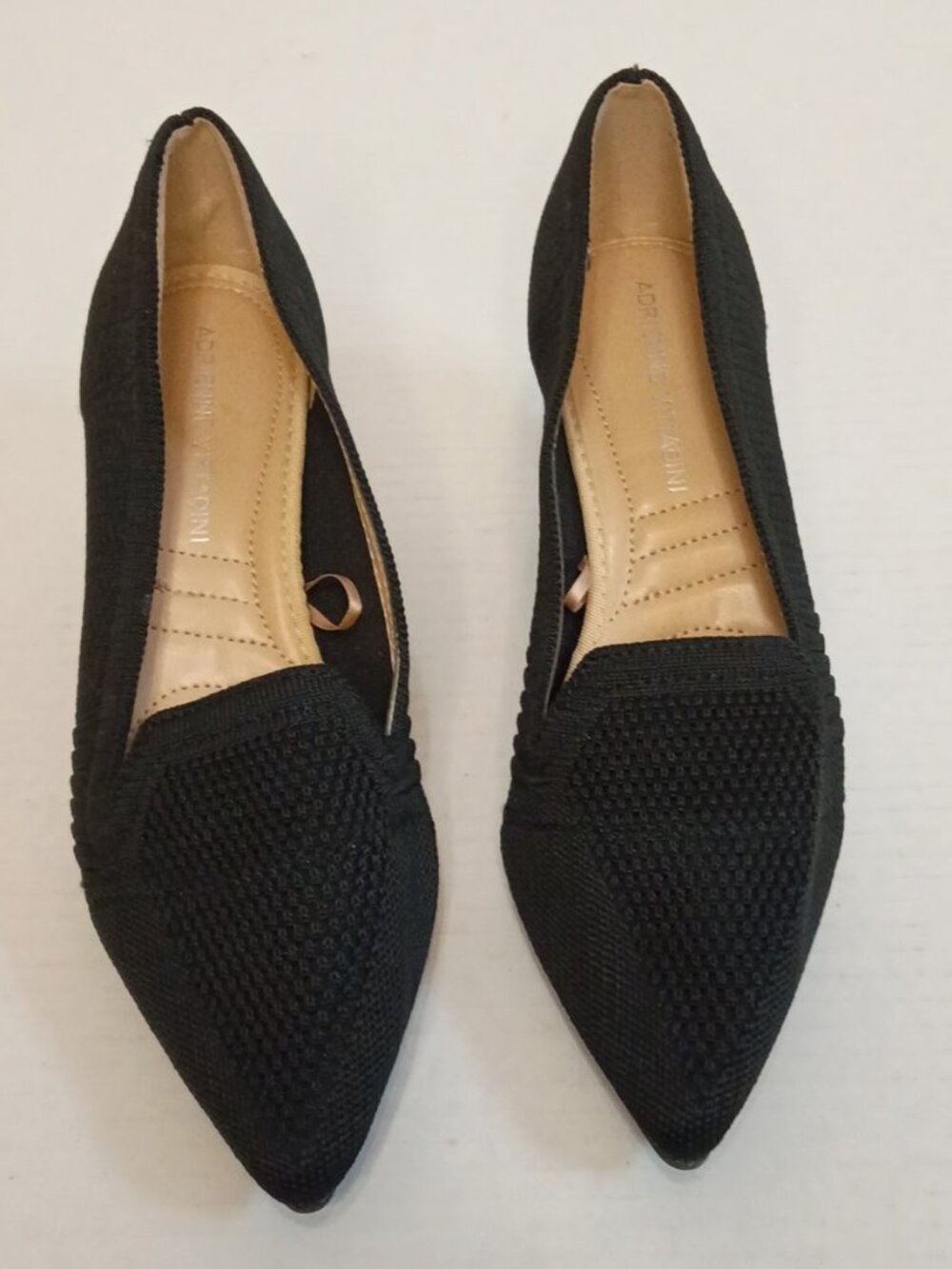 Adrienne Vittadini Skippy Black Knit Kitten Heel Pumps Women’s 6M